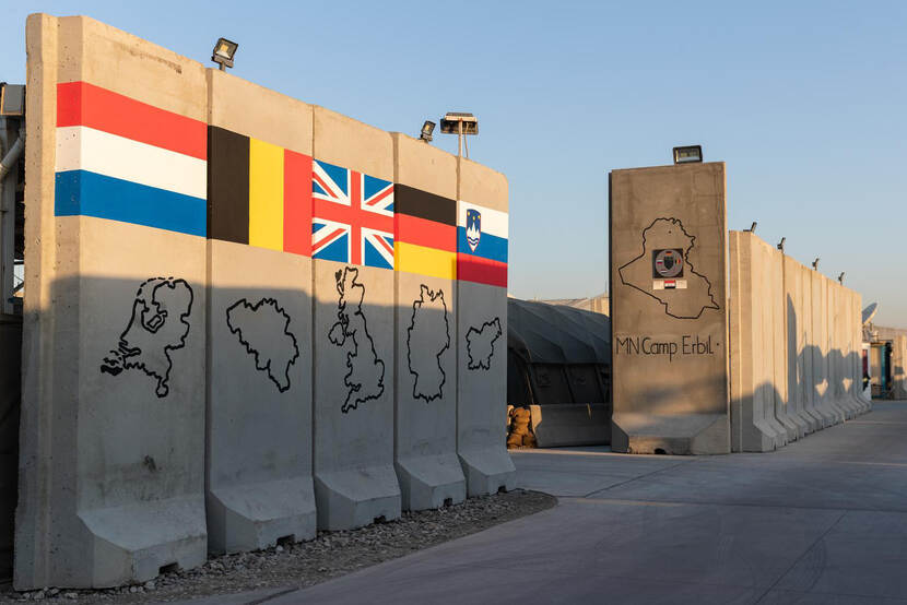 Archieffoto van de militaire basis in Erbil.