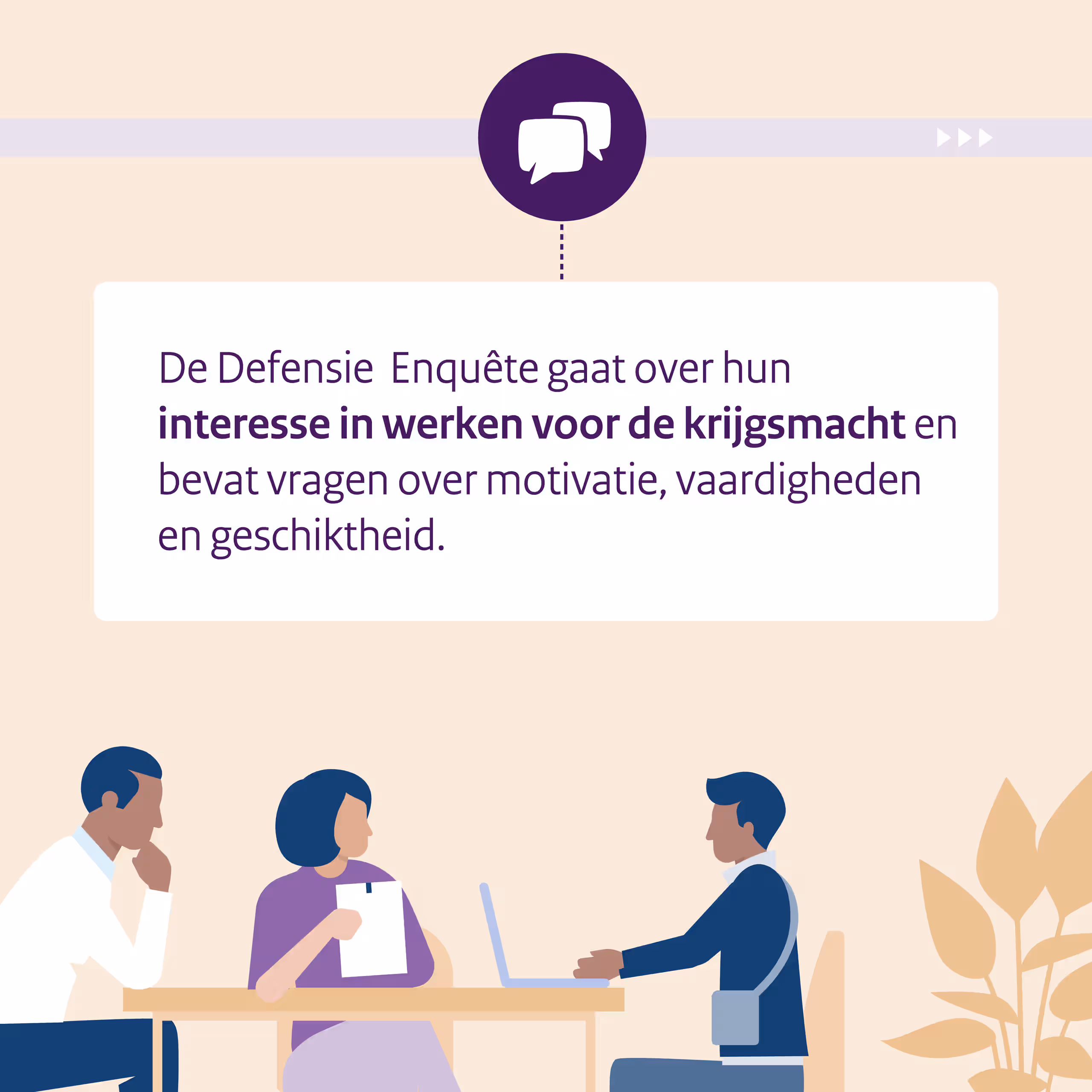 Spraakballonnen, en 3 mensen in gesprek.