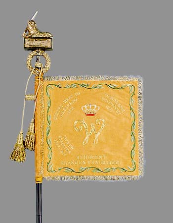 De voorkant van de standaard van het Regiment Huzaren van Boreel.