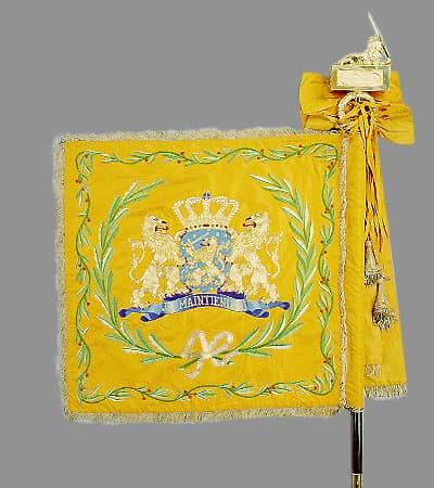 Vaandel Regiment Limburgse Jagers achterkant.