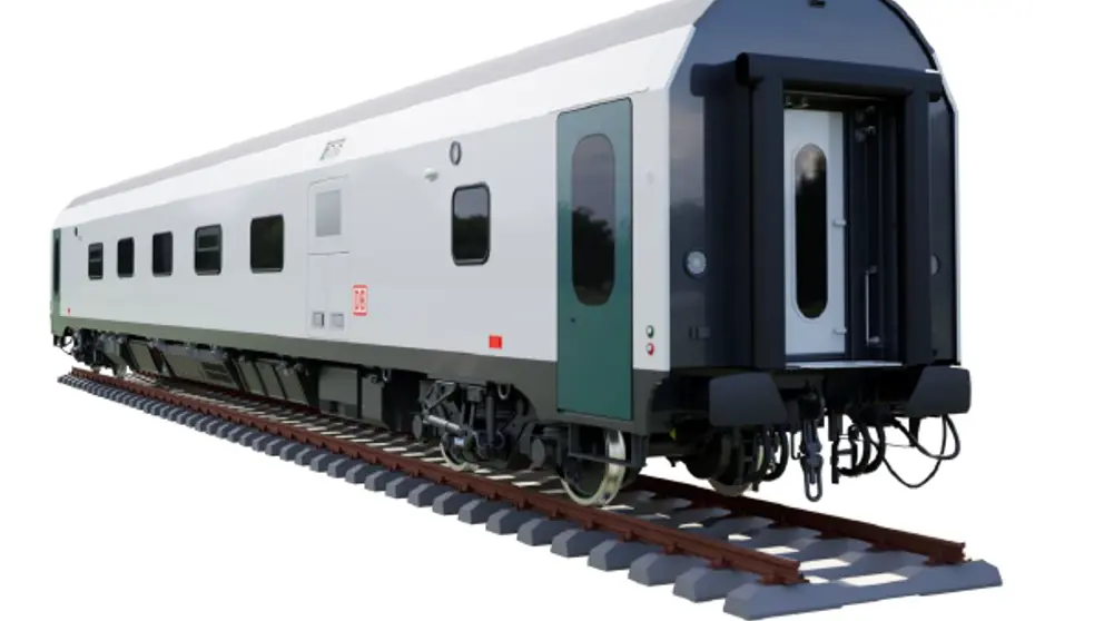 Impressie van een treinwagon.