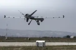 Een vliegende onbemande MQ-9 Reaper.