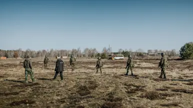 Militairen tijdens contact drills. 