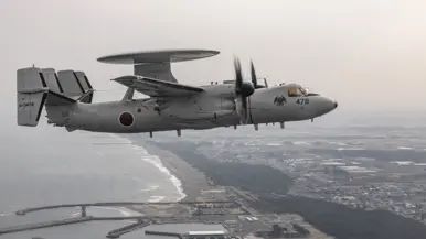 Een Japanse E-2D in de vlucht.