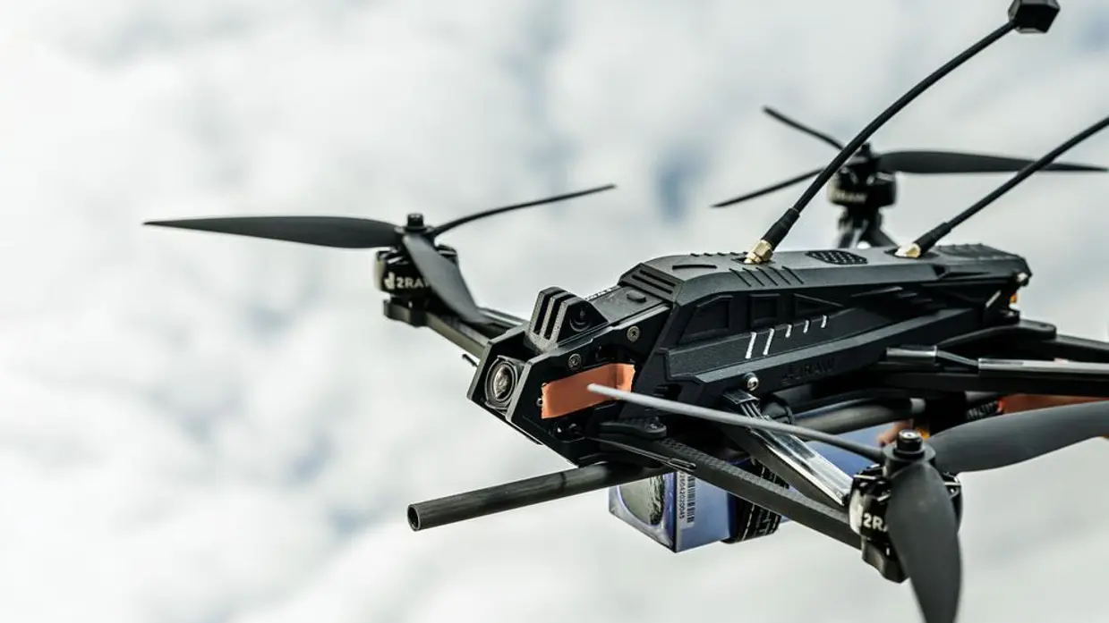  Een vliegende drone.