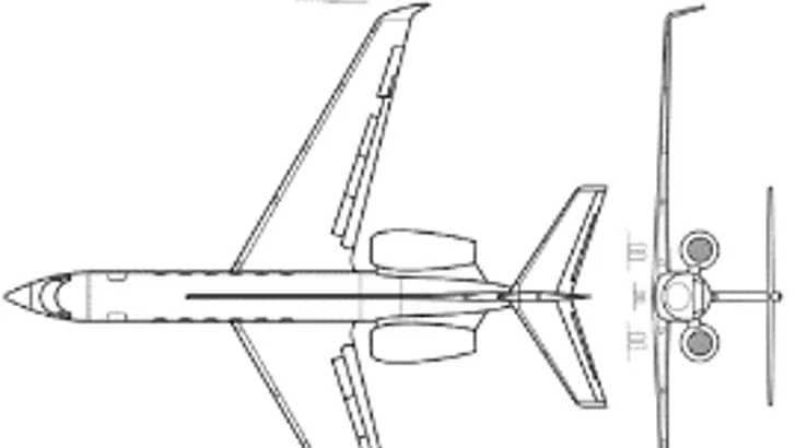 Artist impression van bovenaf de Gulfstream G650ER.