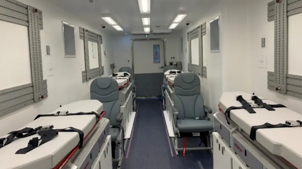Medische container met ligplaatsen. 