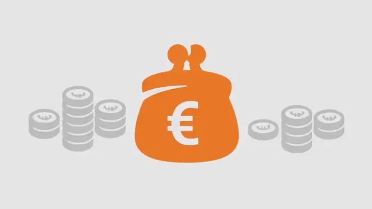 Illustratie portemonnee en geld.