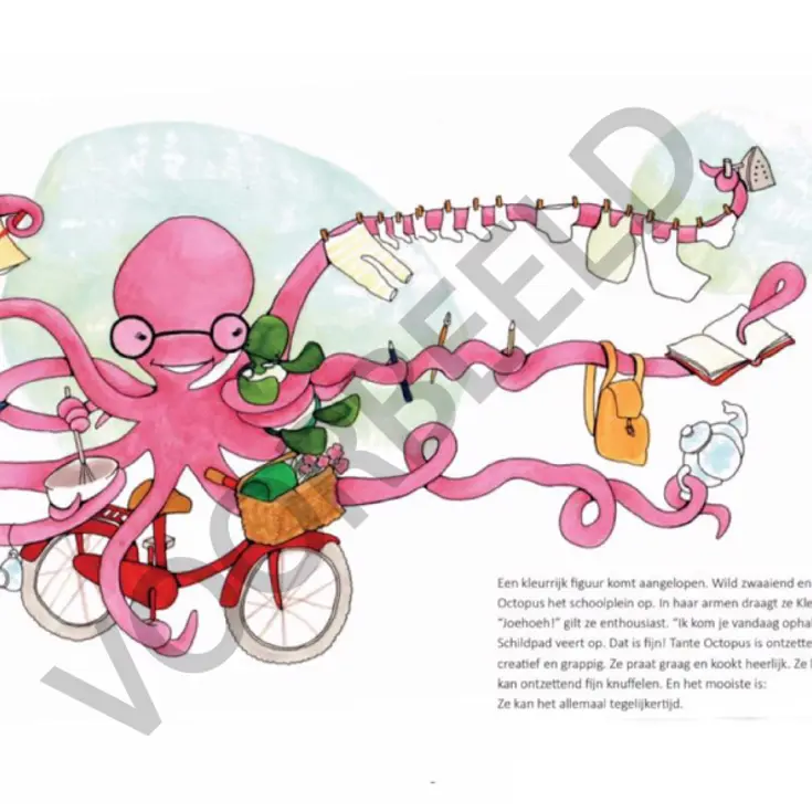 Pagina kinderboekje Thuisfront, met schuin erover watermerk Voorbeeld.