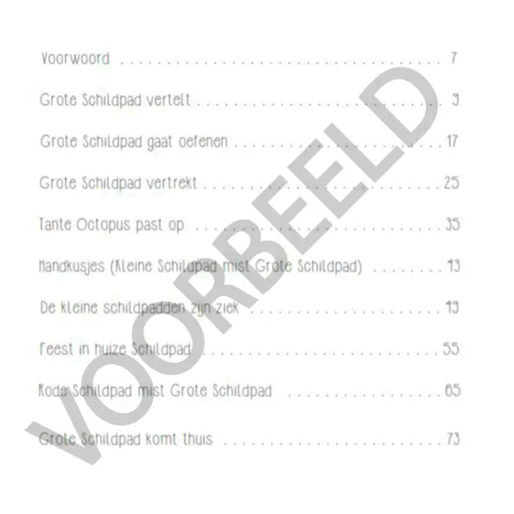Pagina kinderboekje Thuisfront, met tekst Voorbeeld.
