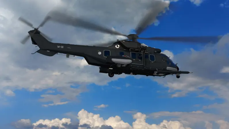 Een artists impression van de Caracal in Nederlandse kleuren. 