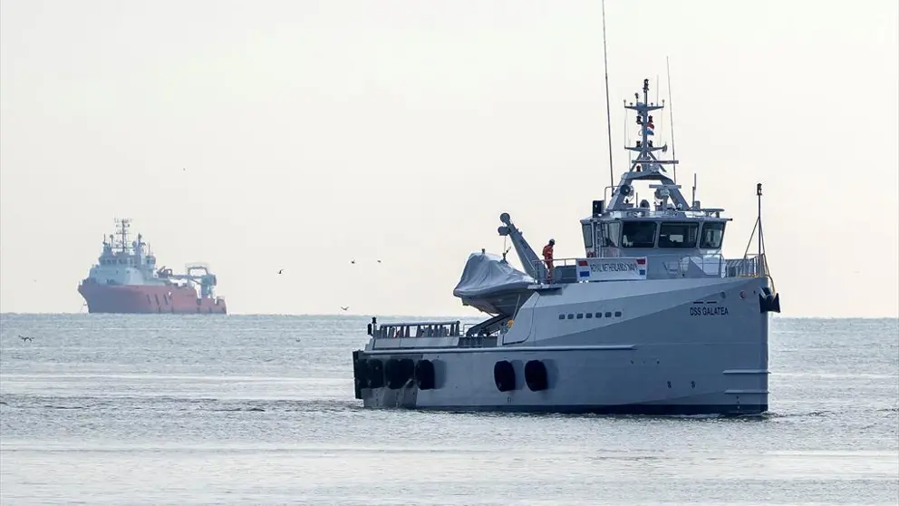 De Zr.Ms. Galatea op volle zee.