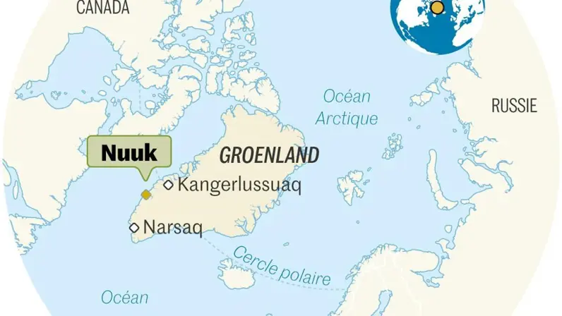 Landkaart van Groenland.&nbsp;