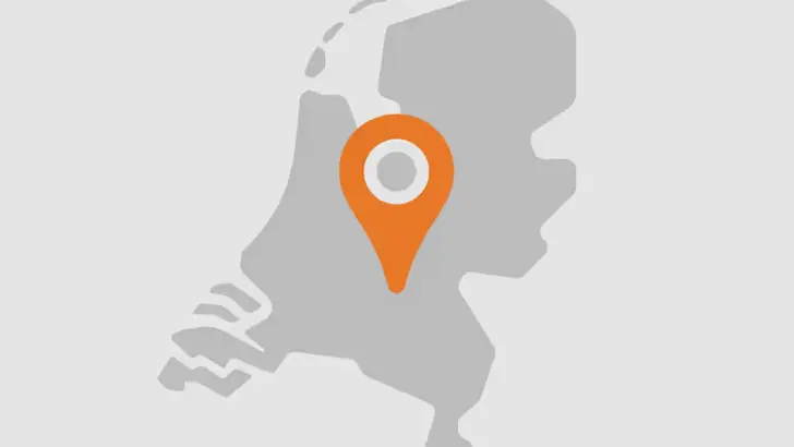 Illustratie kaart Nederland met locatiepin.