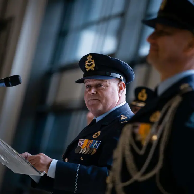 Foto’s van de functieoverdracht Luchtmachtadjudanten op 11 februari bij het Air Support Command op Vliegbasis Woensdrecht. 