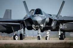 F-35's staan aan de grond.