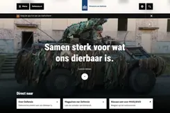Screenshot van een defensiewebsite.