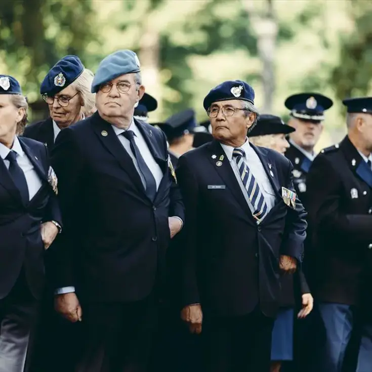 Veteranen in de houding tijdens Veteranendag