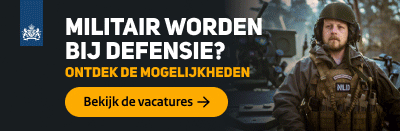 Militair worden bij Defensie? Ontdek de mogelijkheden. Bekijk de vacatures. De banner linkt naar de pagina Commando Materieel en IT op werkenbijdefensie.nl.