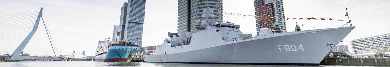 Zr.Ms. De Ruyter in Rotterdam.