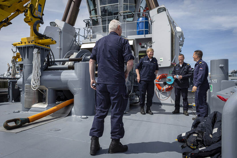 Koning Willem-Alexander bij de marine in Den Helder.