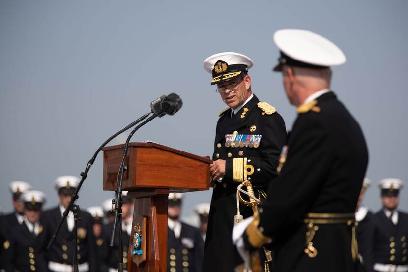 Commandant Zeestrijdkrachten vice-admiraal Rene Tas.