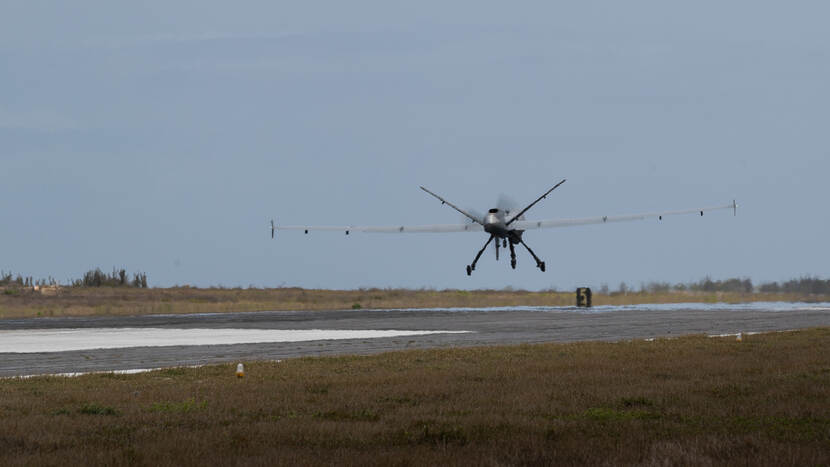 MQ-9 Reaper stijgt op.