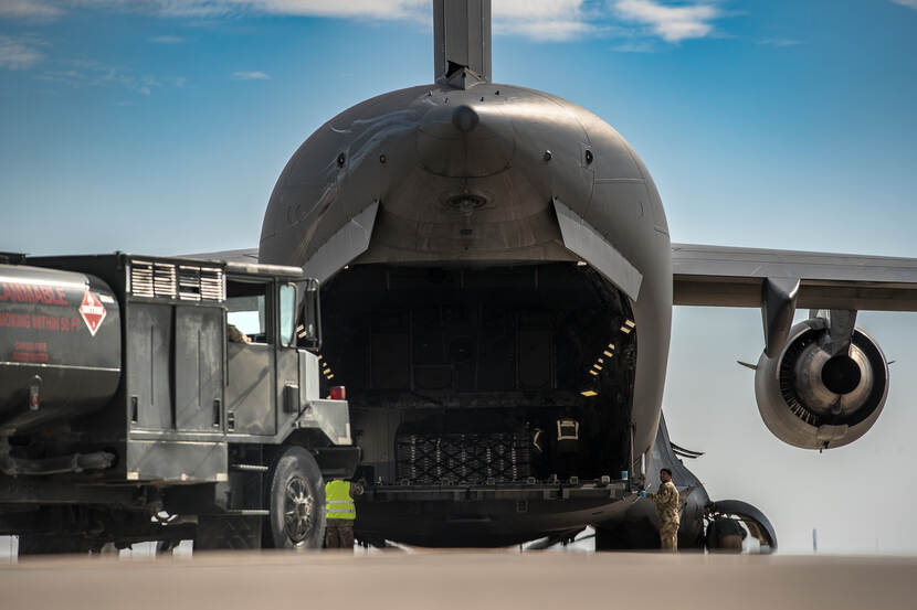 Archieffoto van materieel van de Air Task Force Middle East Jordanië.