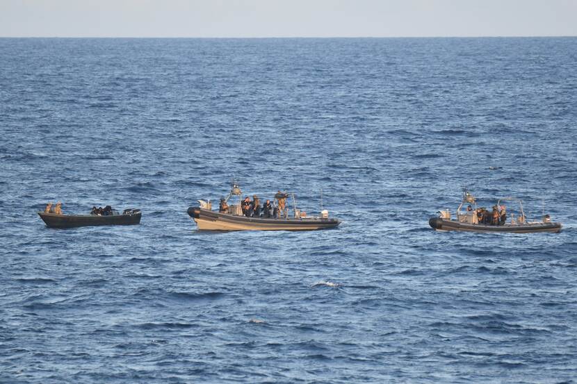 Een drugsonderschepping op zee.