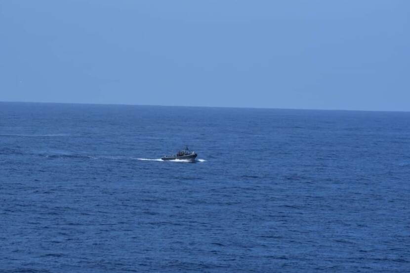 Bootje op zee.