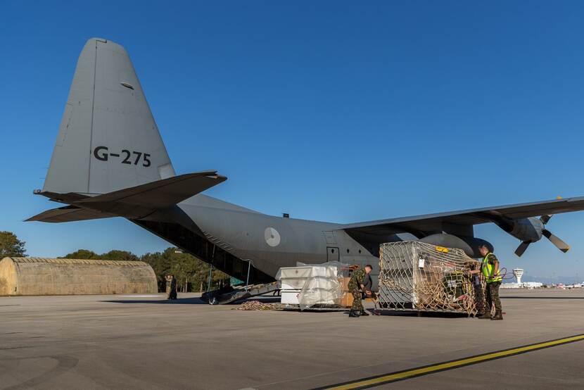 C-130 Hercules-transportvliegtuig.