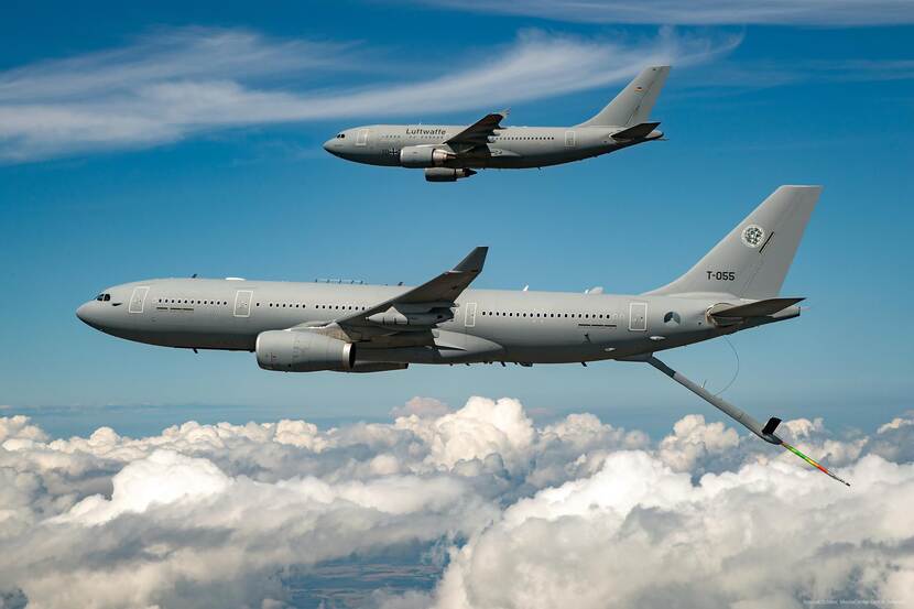 Archieffoto: De Airbus A330 tankt boven Polen jachtvliegtuigen bij die het NAVO-grondgebied aan de oostflank beschermen.