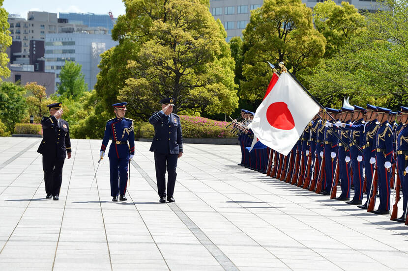 Ceremonie bij het bezoek aan Japan