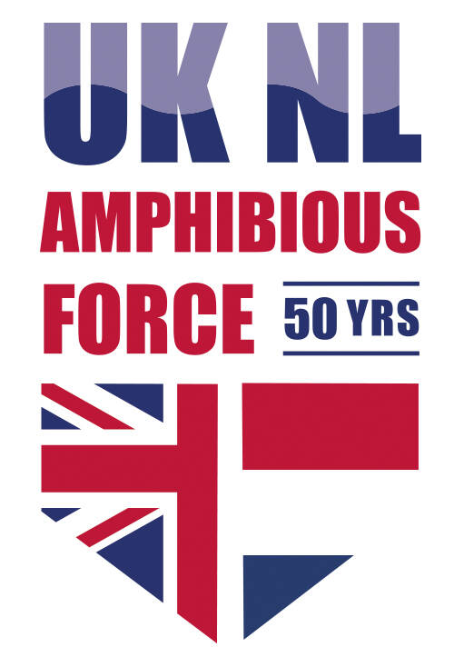 Logo met tekst: UK NL Amphibious Force50 YRS.