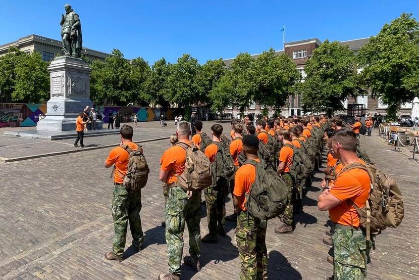 Veva-studenten op het Plein in Den Haag.