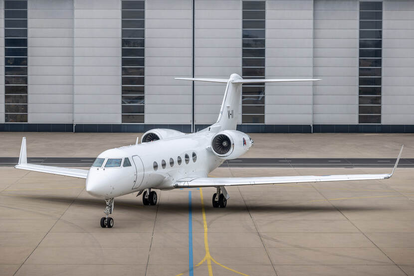 De Gulfstream IV.