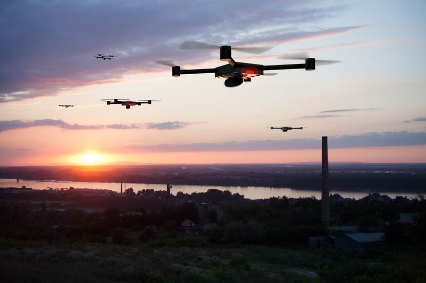 Een dronezwerm.