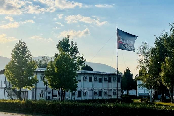 Het kamp Sarajevo waar Nederlandse mariniers zijn ondergebracht.