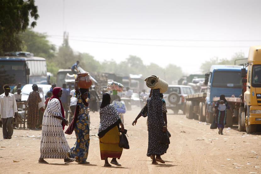 Straatbeeld in Mali.