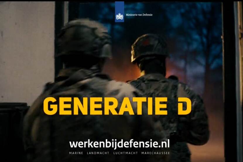 Still uit commercial. Generatie D. Werkenbijdefensie.nl