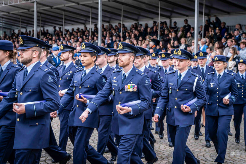Officiers bij een parade.