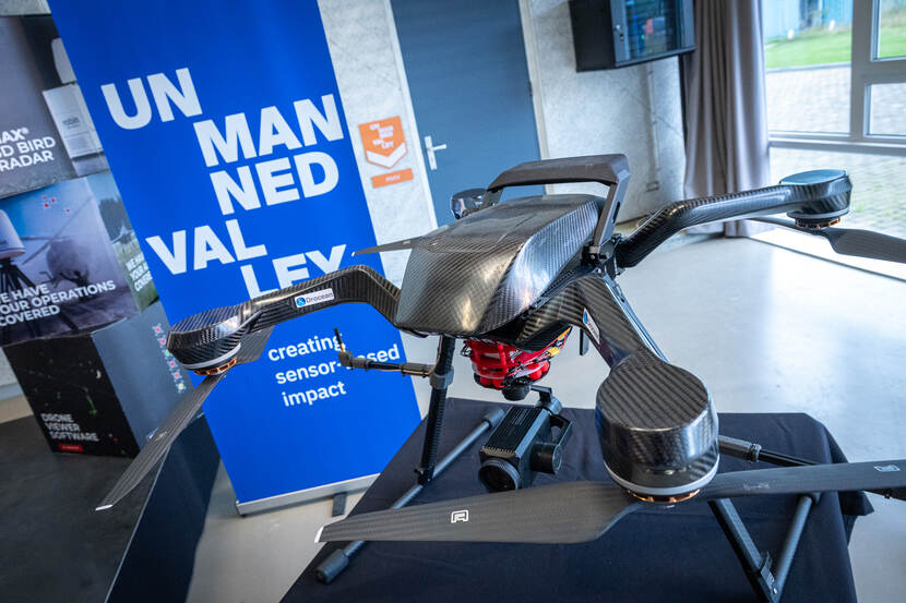 Een tentoongestelde drone.