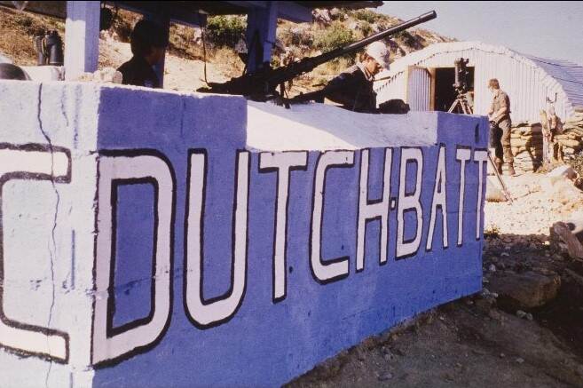 Archieffoto van een wachtpost van de Nederlanders in Libanon.