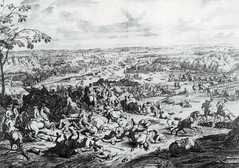 Schilderij van de veldtocht in Malplaquet (11 september 1709).