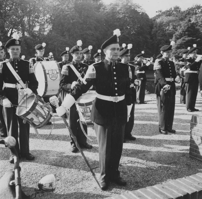 Koninklijke Militaire Kapel 'Johan Willem Friso' in ceremonieel tenue. Archieffoto: ministerie van Defensie.