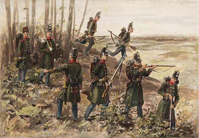 Schilderij van het Limburgsch Bonds Contingent Infanterie 1842-1846.