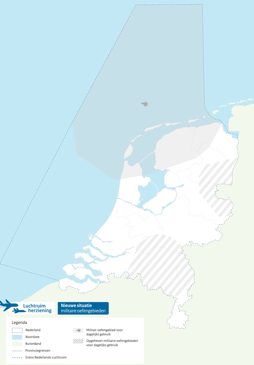 Nieuw militair oefengebied in Luchtruimherziening