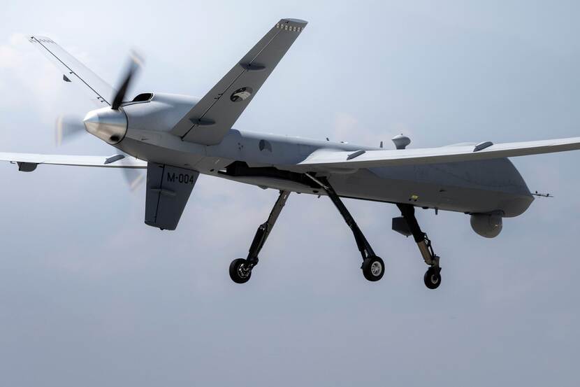Een MQ-9 Reaper in de lucht.
