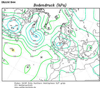 Weerkaart van Europa van 6 juni 1944