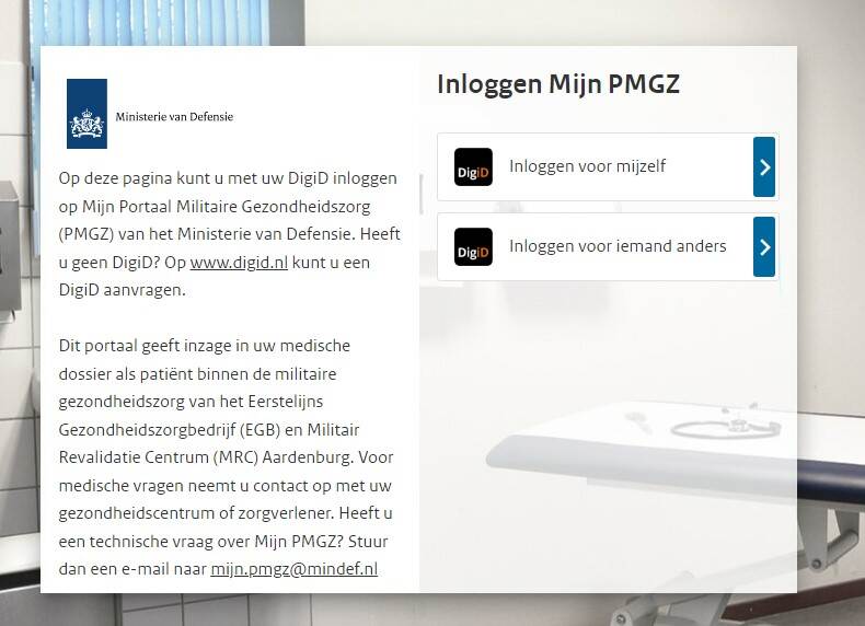 Printscreen inloggen. Uitlegtekst op deze pagina.